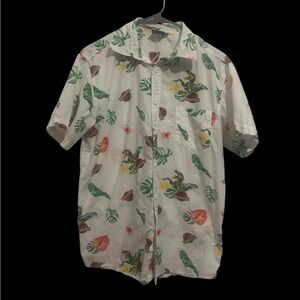 Jurassic Park Tropical button down Hawaiian shirt Medium